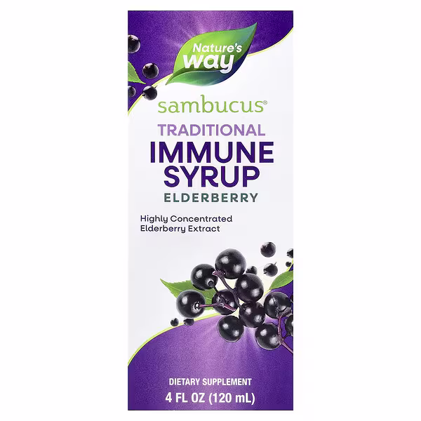 Nature's Way, Sambucus®, Traditional Immune Syrup, Elderberry, 4 fl oz (120 ml)