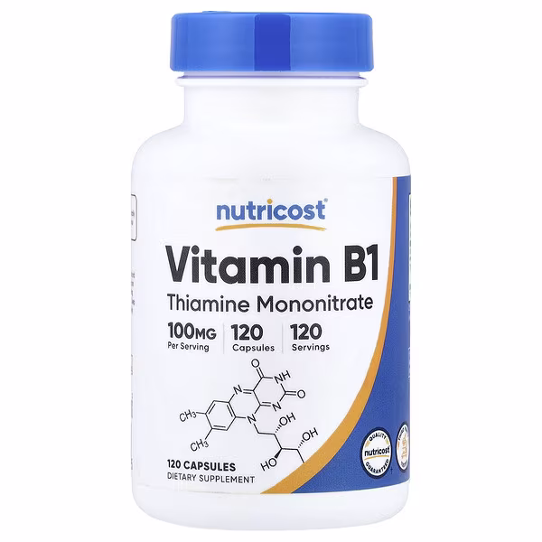 Nutricost, Vitamin B1, 100 mg, 120 Capsules