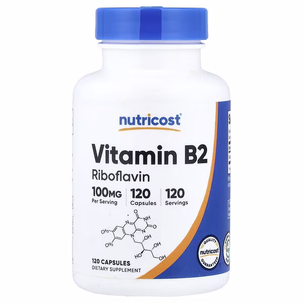 Nutricost, Vitamin B2, 100 mg, 120 Capsules