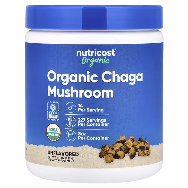 Nutricost, Organic Chaga Mushroom, Unflavored, 8.1 oz (227 g)
