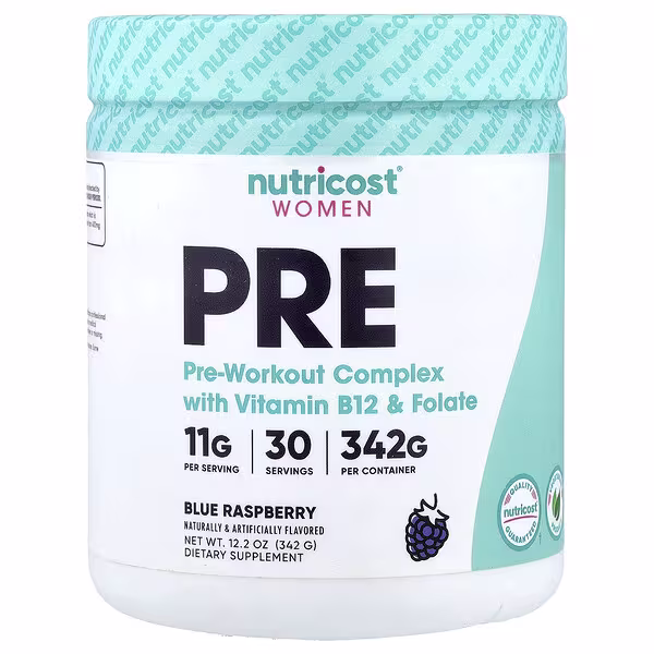 Nutricost, Women, Pre-Workout Complex With Vitamin B12 & Folate, Blue Raspberry, 12.2 oz (342 g)