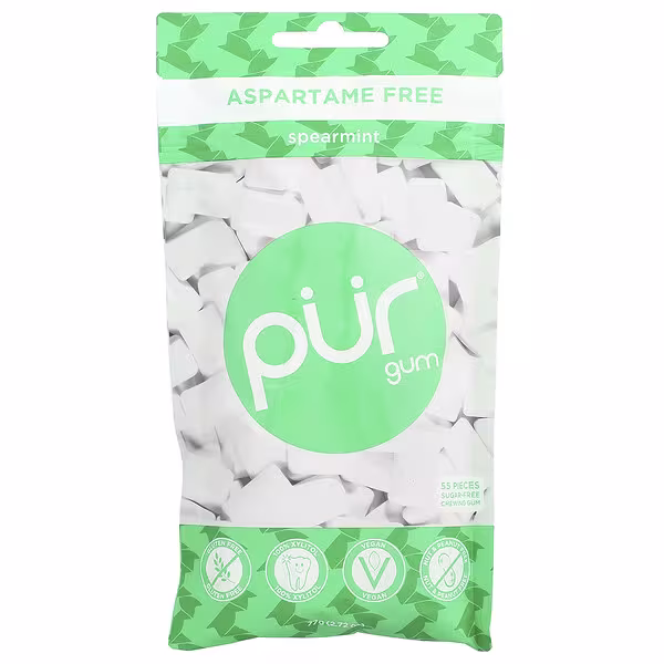 The PUR Company, Chewing Gum, Spearmint, 55 Pieces, 2.72 oz (77 g)