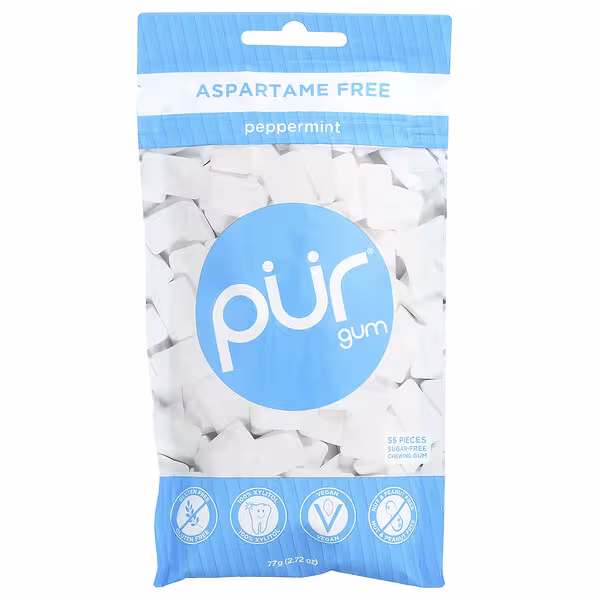 The PUR Company, Chewing Gum, Peppermint, 55 Pieces, 2.72 oz (77 g)