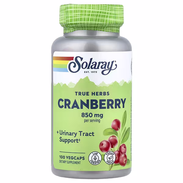Solaray, True Herbs, Cranberry, 100 VegCaps (425 mg per Capsule)