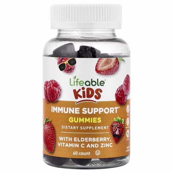 Lifeable, Kids, Immune Support Gummies, Berry, 60 Gummies