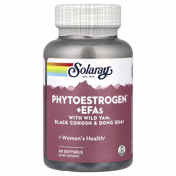 Solaray, Phytoestrogen™ + EFAs with Wild Yam, Black Cohosh & Dong Quai, 60 Softgels