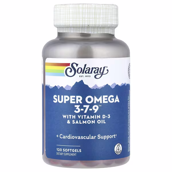 Solaray, Super Omega 3-7-9™ with Vitamin D-3 & Salmon Oil, 120 Softgels
