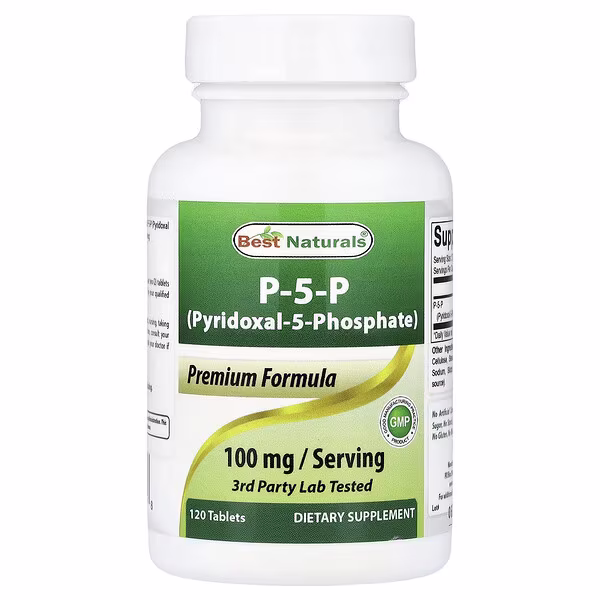 Best Naturals, P-5-P (Pyridoxal-5-Phosphate), 120 Tablets (50 mg per Tablet)