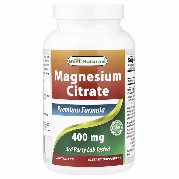 Best Naturals, Magnesium Citrate, 250 Tablets (200 mg per Tablet)