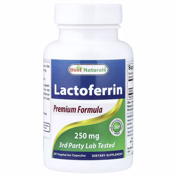 Best Naturals, Lactoferrin, 250 mg, 60 Vegetarian Capsules