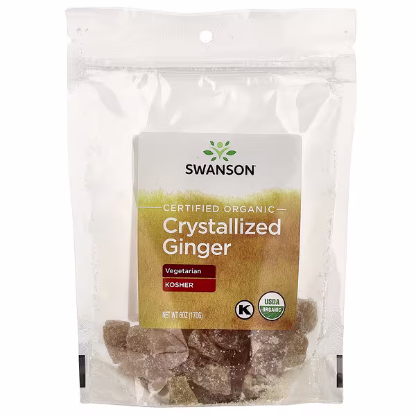 Swanson, Certified Organic Crystallized Ginger, 6 oz (170 g)