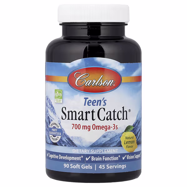 Carlson, Teen's Smart Catch®, Natural Lemon, 90 Soft Gels