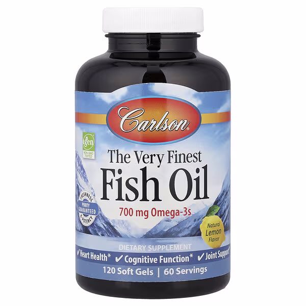 Carlson, The Very Finest Fish Oil, Natural Lemon, 120 Soft Gels
