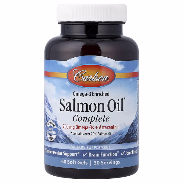 Carlson, Omega-3 Enriched Salmon Oil Complete, 60 Soft Gels