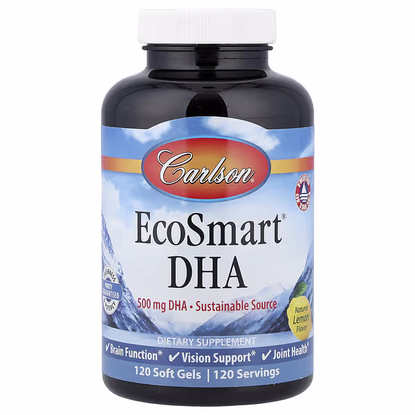 Carlson, EcoSmart® DHA, Natural Lemon, 120 Softgels