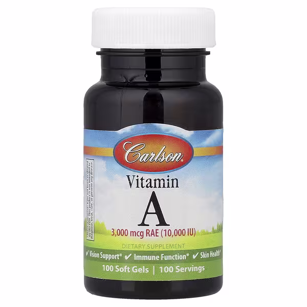 Carlson, Vitamin A, 3,000 mcg RAE (10,000 IU), 100 Soft Gels