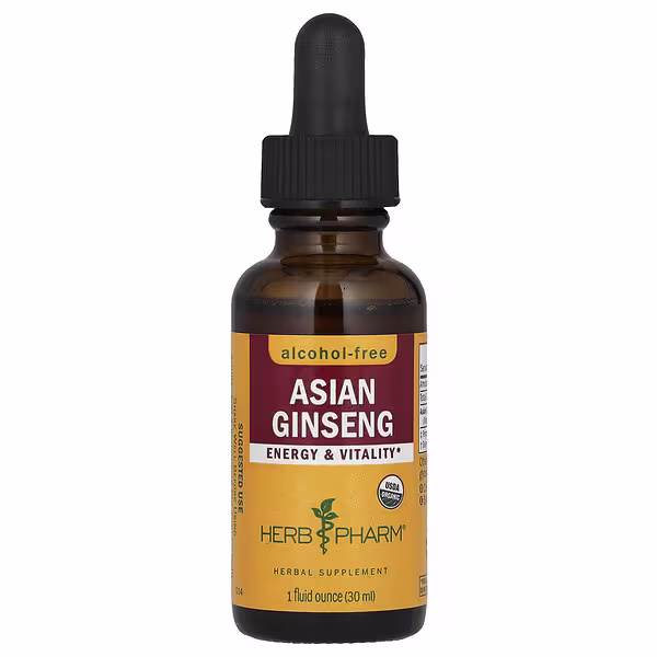 Herb Pharm, Asian Ginseng, Alcohol-Free, 1 fl oz (30 ml)