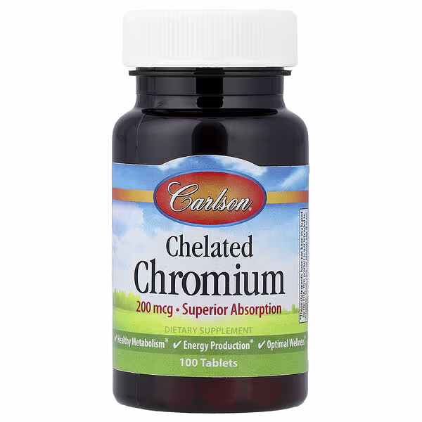 Carlson, Chelated Chromium, 100 Tablets