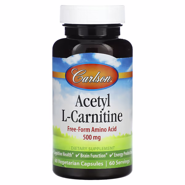 Carlson, Acetyl L-Carnitine, 500 mg, 60 Vegetarian Capsules