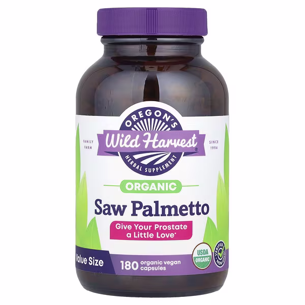 Oregon's Wild Harvest, Saw Palmetto, 180 Organic Vegan Capsules (585 mg per Capsule)