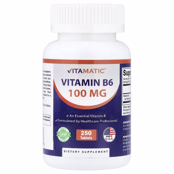 Vitamatic, Vitamin B6 , 100 mg , 250 Tablets