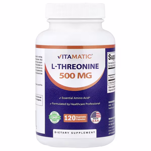 Vitamatic, L-Threonine, 500 mg , 120 Vegetable Capsules