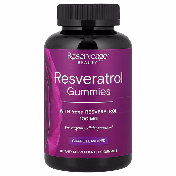 Reserveage Beauty, Resveratrol Gummies, Grape, 60 Gummies