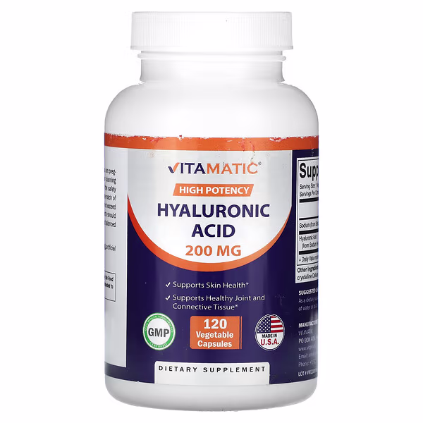 Vitamatic, High Potency, Hyaluronic Acid, 200 mg, 120 Vegetable Capsules