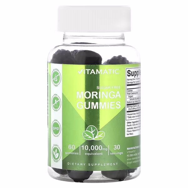 Vitamatic, Sugar Free Moringa Gummies, 60 Gummies (5,000 mg per Gummy)