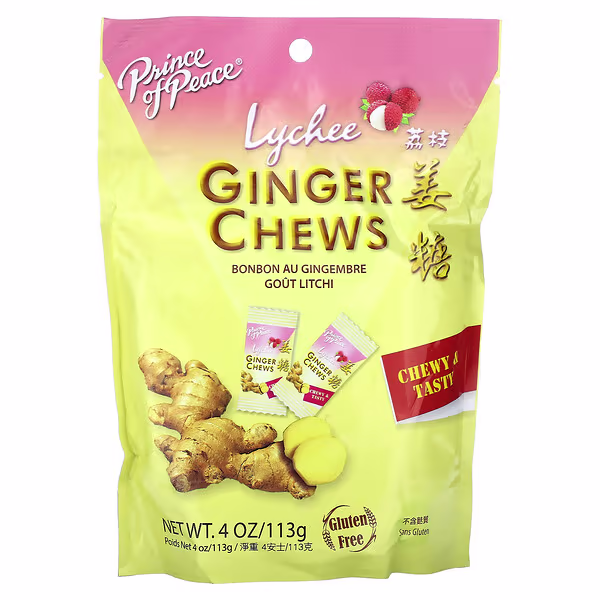 Prince of Peace, Ginger Chews, Lychee, 4 oz (113 g)