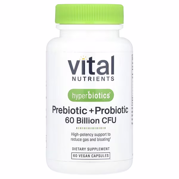 Vital Nutrients, Hyperbiotics®, Prebiotic + Probiotic, 60 Vegan Capsules
