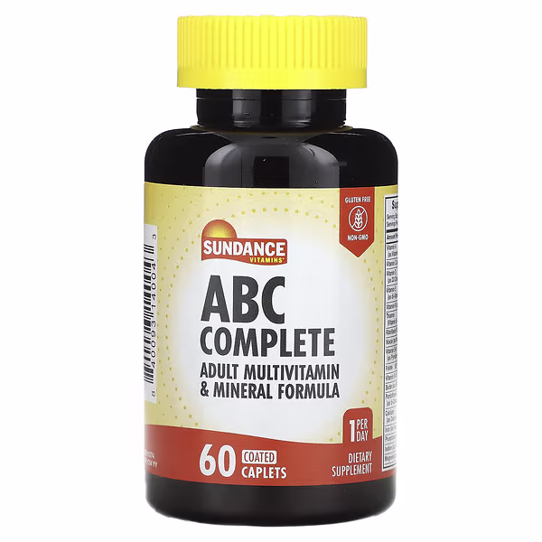 Sundance Vitamins, ABC Complete, Adult Multivitamin & Mineral Formula, 60 Coated Caplets