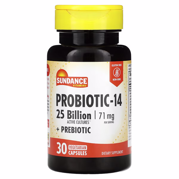 Sundance Vitamins, Probiotic-14, 30 Vegetarian Capsules (35.5 mg per Capsule)