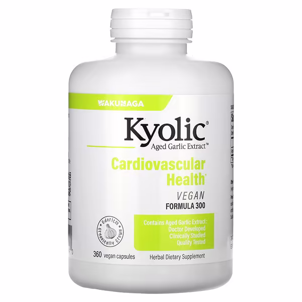 Kyolic, Aged Garlic Extract, Cardiovascular Health, Vegan Formula 300, 360 Vegan Capsules (300 mg per Capsule)