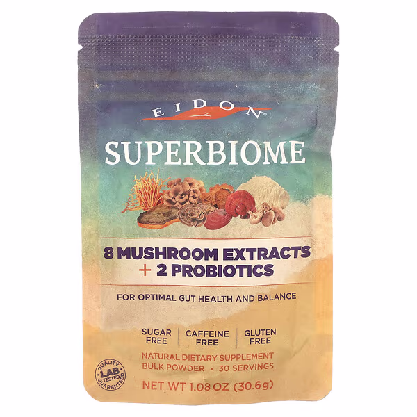 Eidon Ionic Minerals, Superbiome, 8 Mushroom Extracts + 2 Probiotics, 1.08 oz (30.6 g)