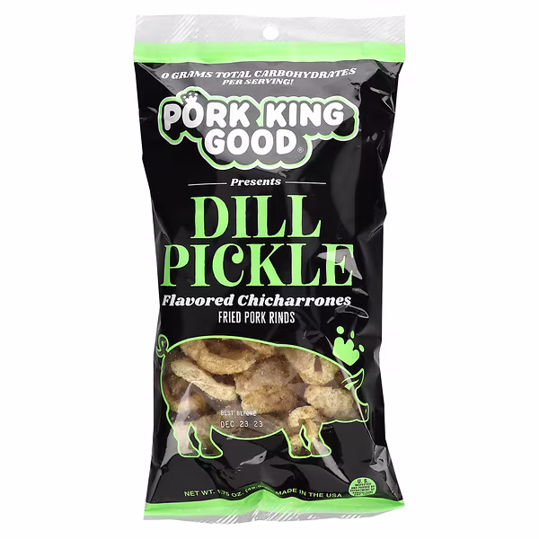 Pork King Good, Flavored Chicharrones, Dill Pickle, 1.75 oz (49.5 g)