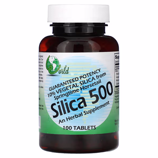 World Organic, Silica 500, 100 Tablet (50 mg per Tablet)