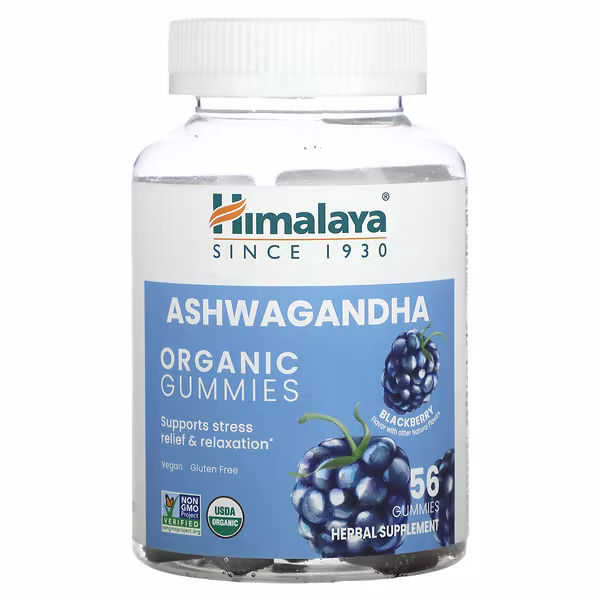 Himalaya, Organic Ashwagandha Gummies, Blackberry, 56 Gummies