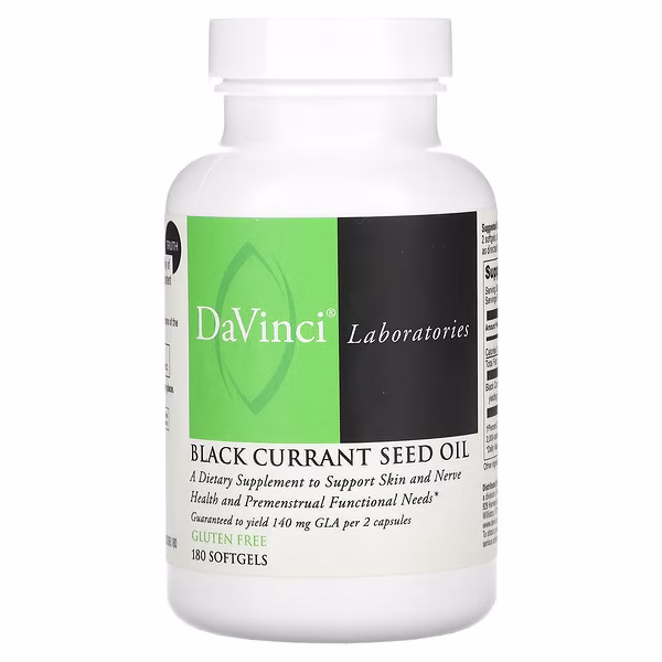DaVinci Laboratories, Black Currant Seed Oil, 180 Softgels (500 mg per Softgel)