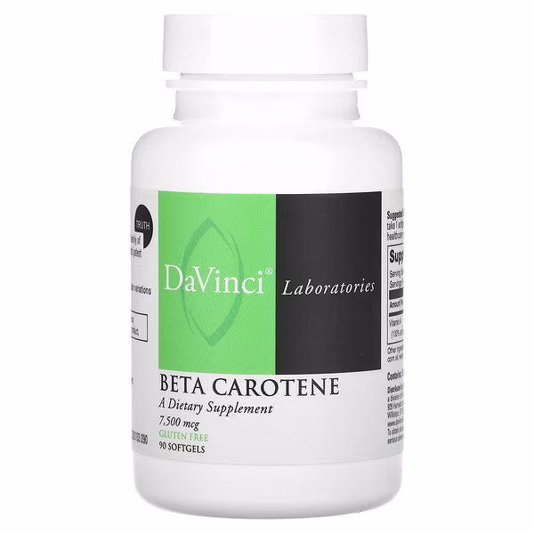 DaVinci Laboratories, Beta Carotene, 7,500 mcg, 90 Softgels