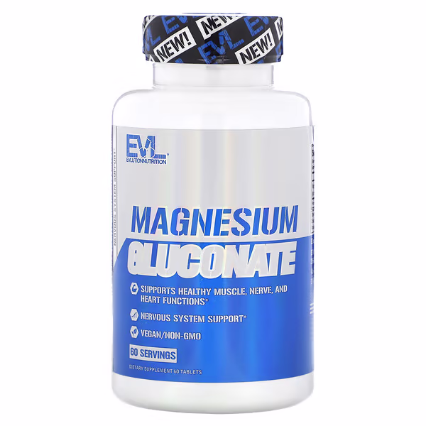 EVLution Nutrition, Magnesium Gluconate, 60 Tablets (26.5 mg per Tablet)