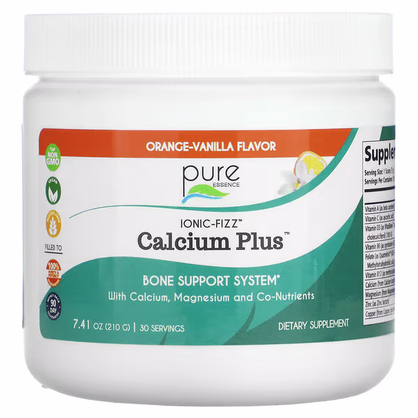 Pure Essence, Ionic Fizz Calcium Plus, Orange-Vanilla, 7.41 oz (210 g)