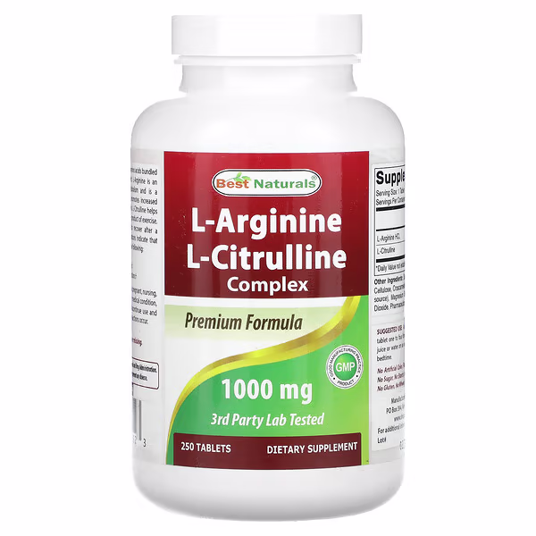 Best Naturals, L-Arginine, L-Citrulline Complex, 250 Tablets