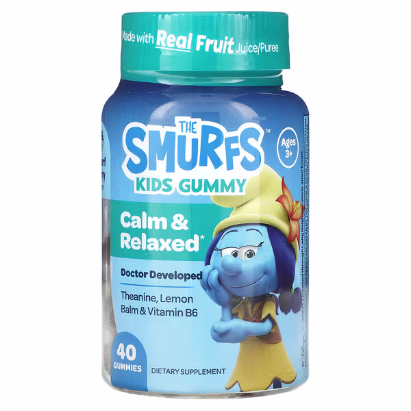 The Smurfs, Kids Gummy, Calm & Relaxed, Ages 3+, , Smurf Berry, 40 Gummies