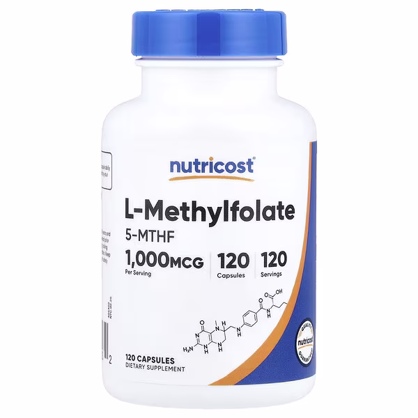 Nutricost, L-Methylfolate, 1,000 mcg, 120 Capsules