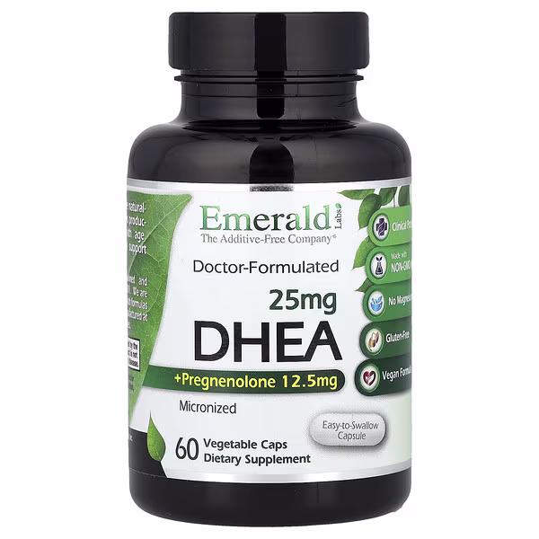 Emerald Laboratories, DHEA + Pregnenolone, 60 Vegetable Caps