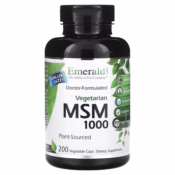 Emerald Laboratories, MSM 1000, 200 Vegetable Caps (1,000 mg per Capsule)
