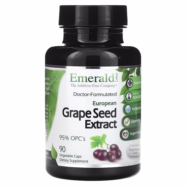 Emerald Laboratories, European Grape Seed Extract, 90 Vegetable Caps