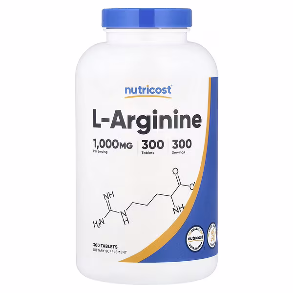 Nutricost, L-Arginine, 1,000 mg, 300 Tablets