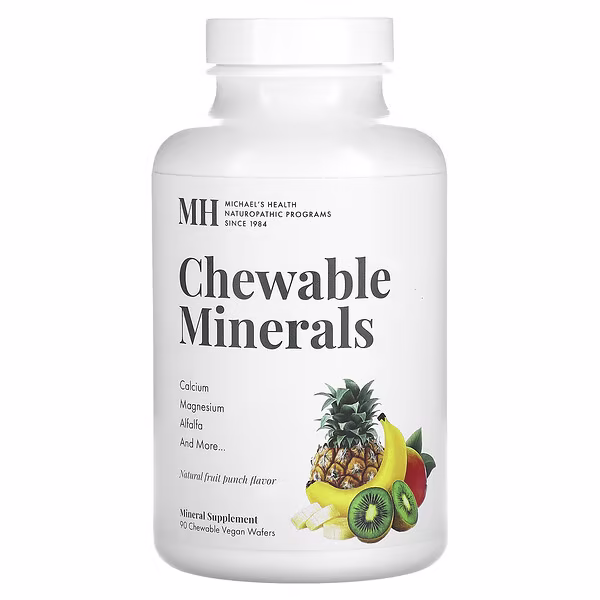 Michael's Health, Chewable Minerals, Natural Fruit Punch, 90 Chewable Vegan Wafers